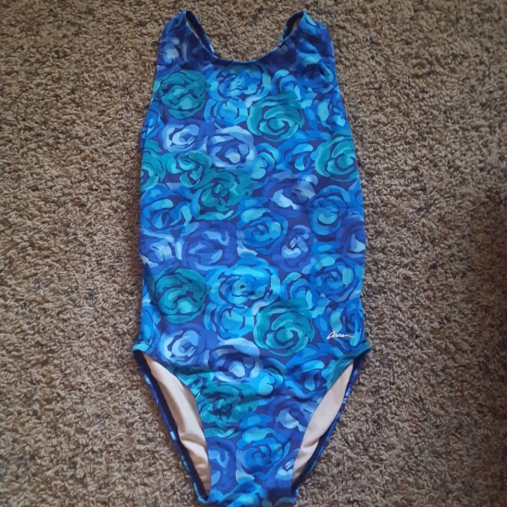 Pretty Ocean Flowered One Piece